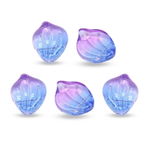 Zawieszka Szklana 15x12x4mm Otwór 1mm Kolor: Liliowo-błękitny 5szt (13WB17485)