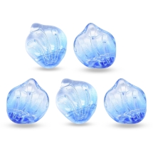 Zawieszka Szklana 15x12x4mm Otwór 1mm Kolor: Chabrowy 5szt (13WB17486)