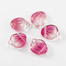 Zawieszka Szklana 15x12x4mm Otwór 1mm Kolor: FLamingo 5szt (13WB17487)