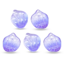 Zawieszka Szklana 15x12x4mm Otwór 1mm Kolor: Liliowy 5szt (13WB17489)