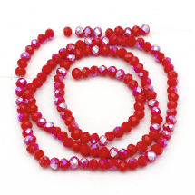 Koraliki Szklane Galwanizacja Fasetowane, 4x3mm 145szt/46cm/sznur (13WB17494)