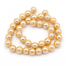 Perła Szkło Błyszczące , 10mm 38szt/38cm/sznur (13WB17669)