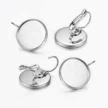 Kolczyki do Kaboszonow, Stal Nierdzewna, 19x12mm, Średnica Wewnętrzna 10mm, 4szt (13WB17763)