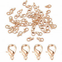 Zapięcia Karabińczyki-Lobster, Metal, Różowy Złoto, 12x6mm, Otwór 1.5mm, 50szt (13WB17825)