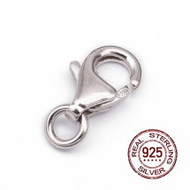 Срібло 925 Родоване Застібка Карабін-Лобстер, 9.5мм, (13WB17886)