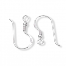 Srebro 925 Bigle Otwarte, Baza do Kolczyków, 18x17~19mm, Pin 0.6mm, Otwór 2mm, 1 para (13WB17891)