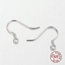 Srebro 925 Bigle Haczyk, Baza do Kolczyków, 14mm, 1para (13WB17893)
