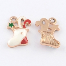 Zawieszka Stop Metalowy i Emalia 21x14x3mm Otwór 2mm Kolor: Biały 2szt (13WB17984)