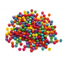 Намистини Дерево Пофарбовані, Круглі, Мікс, 8x7мм, Отвір: 3 мм, ок. 280шт / 50г, (13WB17986)