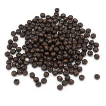 Намистини Дерево Пофарбовані, Круглі, Коричневий, 6х4-5мм, Отвір: 2 мм, ок. 670шт/50г, (13WB17997)