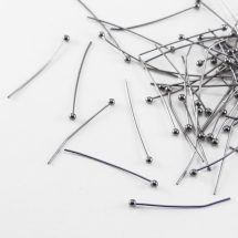 Szpilki z Kulką Mosiądz 25х0.5mm Kolor: Stal na Broń 100szt (13WB18160)