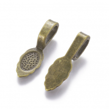 Тримач під Кабошон, Метал, Колір: Бронза, Розмір: 26х8х7мм, Отв-тя 5х8мм, (13WB18182)