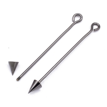 Піни з колечком, Латунь, Стріла, Колір: Збройна Сталь, Розмір: 52-59х6мм, Отв-тя 4 мм, Пін: 1.4мм, (13WB18219)