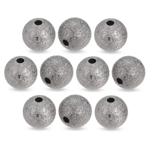 Koraliki Diamentowany Mosiądz 10mm Kolor: Stal Pistoletowa 10szt (13WB18259)