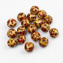 Намистини Дерев'яні Друковані, Круглі, Колір: Кавовий, Розмір: Діаметр 20мм, Товщина 18мм, Отвір 4-5мм, близько 20шт/50г, (13WB18779)