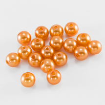 Перли Намистини Акрилові, Глянцеві, Круглі, Колір: Помаранчевий, Розмір: Діаметр 8 мм, Отвір 2 мм, близько 95шт / 25г, (13WB18783)