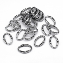 Конектор Овал Акрил, Колір: Античне Срібло, Розмір: 31.5x21x5мм, Близько 24шт.\25г (13WB18842)