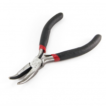 Плоскогубці Сталеві з Вигнутим Носиком, Інструмент для Рукоділля та Біжутерії, Чорні, 12.5см, (13WB18936)