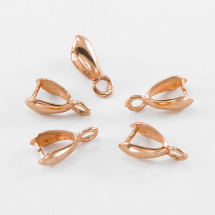 Тримач для кулонів, Латунь, Клас АА, Колір: Рожеве Золото, Розмір: 11х6х4.5мм, Отвір 2мм, Пін 1мм, (13WB18983)