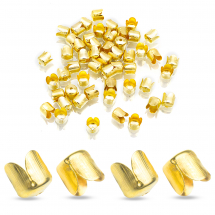 Конус Шапочки для Бусин, Залізні, Колір: Золото, Розмір: 6.5х7мм, Отвір 1мм, (Q5WB1263)