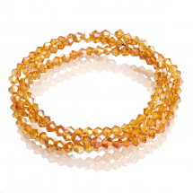 Koraliki Szklane Galwanizacja, 3x3.5mm 150szt/46cm/sznur (13WB19020)