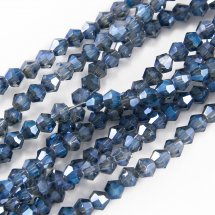 Koraliki Szklane Galwanizacja, 3x3.5mm 150szt/46cm/sznur (13WB19021)