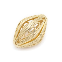 Koraliki Mosiądz Filigran Trwałe Powłoka Puste 18x12.5mm Kolor: Jasny Złoty 1szt (13WB19074)