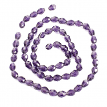 Koraliki Szkło, Fasetowane, Kropla, Purpurowy, 8x6mm, około 62szt / 43.5cm / sznur (13WB19177)