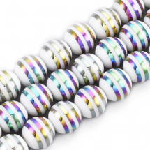 Koraliki Szklane Galwanizacja 10mm 30szt/30cm/sznur (13WB19193)