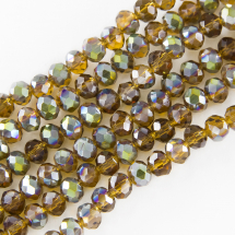 Koraliki Szklane Galwanizacja Fasetowane 6x4mm 100szt/40cm/sznur (13WB19354)