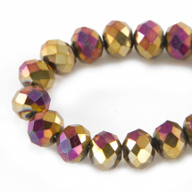 Koraliki Szklane Galwanizacja Fasetowane 8x6mm 72szt/43cm/sznur (13WB19389)