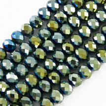 Koraliki Szklane Galwanizacja Fasetowane 8x6-7mm 72szt/46cm/sznur (13WB19404)