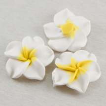 Koraliki z Gliny Polimerowej Ręcznie Robione 20x10mm Kolor: Biały 5szt (13WB19611)