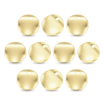 Підвіска Кругла, Нержавіюча Сталь, Колір: Золото, Розмір: 10х0.3 мм, Отвір 1мм, (13WB19636)