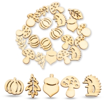 Kaboszony Drewniane mix 19-27.5x15-25x2.5mm Kolor: Antyczny Biały 20szt (13WB19672)