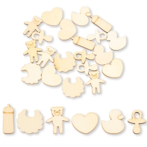 Kaboszony Drewniany Mix 24.5-34x12.5-31x2.5mm Kolor: Jasnobrązowy 20szt (13WB19674)