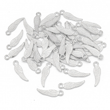 Zawieszka Stop Metalowy 17x5x1mm Otwór 2mm Kolor: Srebrny 50szt (13WB19741)