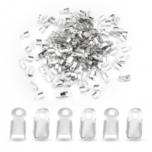 Концевики-Затискачі Залізні для Шнура, Платина, 6х3х2мм, Отвір 1.5мм, (13WB19766)