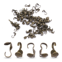 Каллоти Залізо, Затискачі-концевики, Колір: Антична Бронза, Розмір: 9х3мм, Внутрішній Діаметр 3мм, Отвір 1.5мм, (13WB19793)