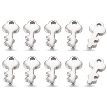 Підвіска Ключ, Нержавіюча Сталь, Розмір: 12х6х1мм, Отвір 1мм, (13WB19797)