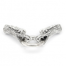 Zapięcie Kółko Sprężyste, Końcówki Smok, Stop, Antyczne Srebro, 36x14mm, Kółko 25x4mm, 1szt (13WB19839)