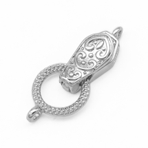 Zapięcie Magnetyczne, do Rękodzieła i Biżuterii, Mosiądz, Platynowy, Długość 31mm, Otwór 1.5mm, 1szt (13WB19863)