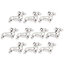 Zawieszka Stop Metalowy 20x13x3mm Otwór 1mm Kolor: Antyczne Srebro 10szt (13WB19883)