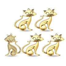 Zawieszka Stop Metalowy 46x30x5mm Otwór 2mm Kolor: Antyczne Złoto 5szt (13WB19907)