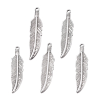 Zawieszka Stop Metalowy 42x10x2mm Otwór 2mm Kolor: Antyczne Srebro 5szt (13WB19910)