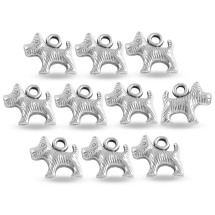 Zawieszka Stop Metalowy 13x13x4mm Otwór 2mm Kolor: Srebrny 10szt (13WB19914)