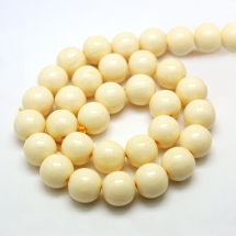 Намистини з Смоли, Буддійські, Колір: слонова кістка, Розмір: 6мм, Отвір 1мм, близько 64шт / нитка, (13WB19937)