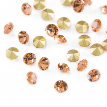 Dżety Cyrkonie Rivoli Szklane Stożkowe, Klasa A, Tylne Platerowane, Jasny Brzoskwiniowy, 6.2mm, 50szt (13WB19980)