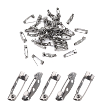 Основа під Брош Залізна Булавка з 2-ма Отворами, Збройова Сталь, 20х5х5мм, Отвір 2мм, (13WB19986)