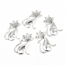 Zawieszka Stop Metalowy 46x30x5mm Otwór 2mm Kolor: Antyczne Srebro 5szt (13WB19908)